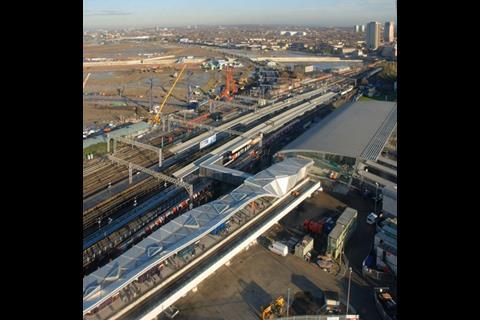 Stratford DLR station aerial view